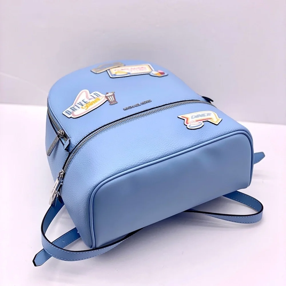 Michael Kors Blue Backpack with Patches